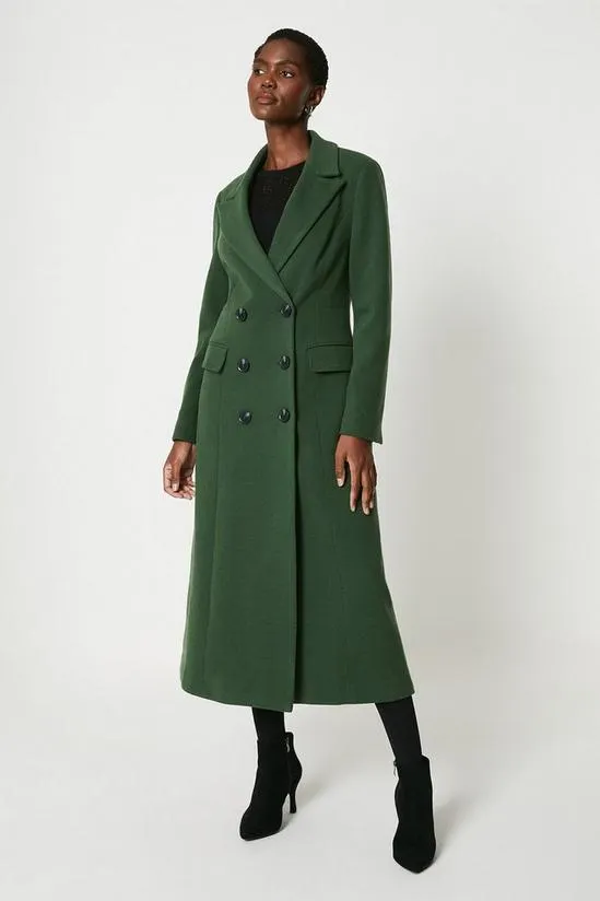 Twill Collar Military Maxi Coat
