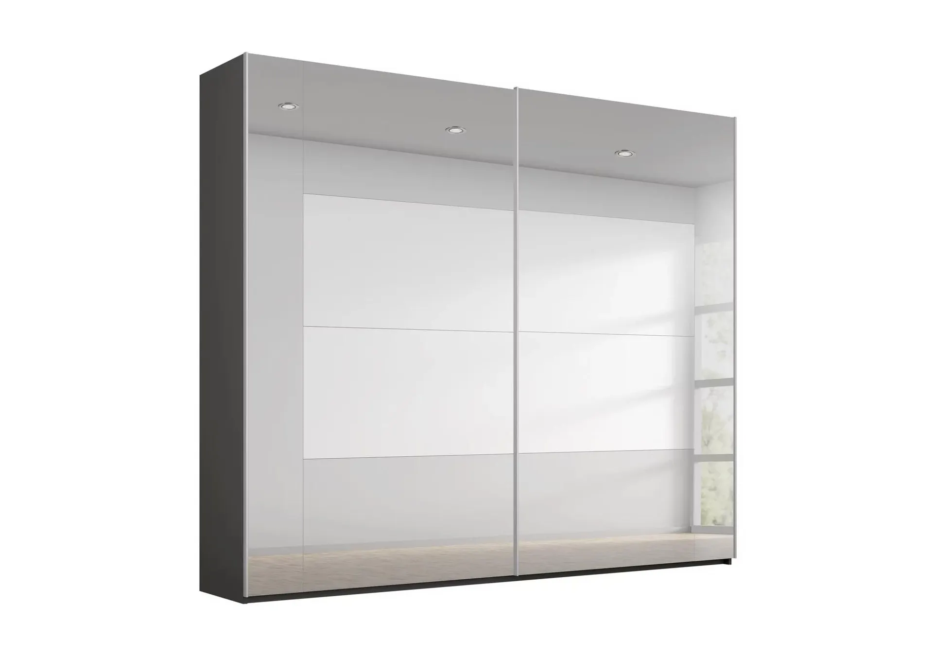 Rio 226cm 2 Door Sliding Wardrobe with Basic Interior Fittings Package