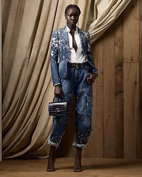 Berke Embellished Wide-Leg Cargo Jean