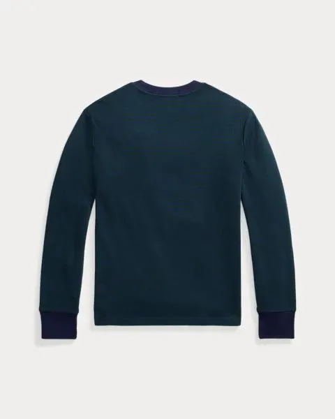 Striped Waffle Cotton Long-Sleeve Tee