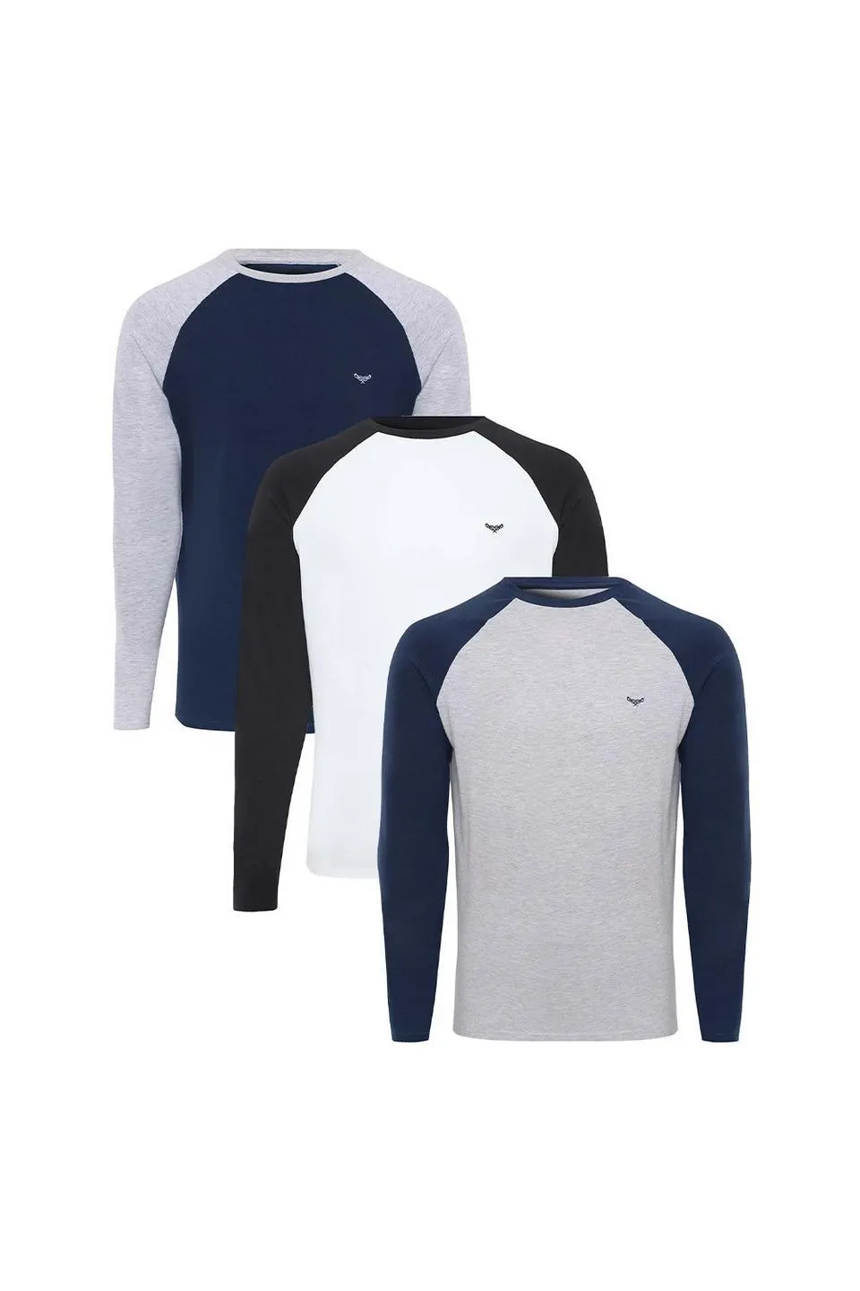 3 Pack 'Trent' Long Sleeve T Shirts