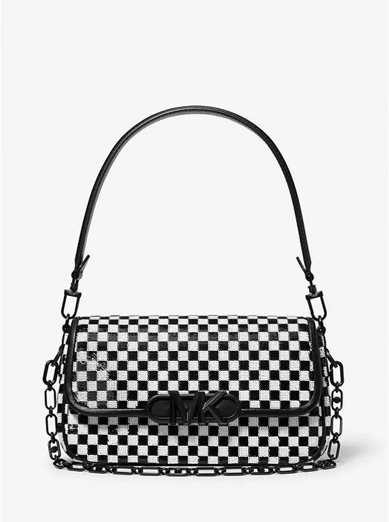 Parker Medium Sequined Checkerboard Shoulder Bag