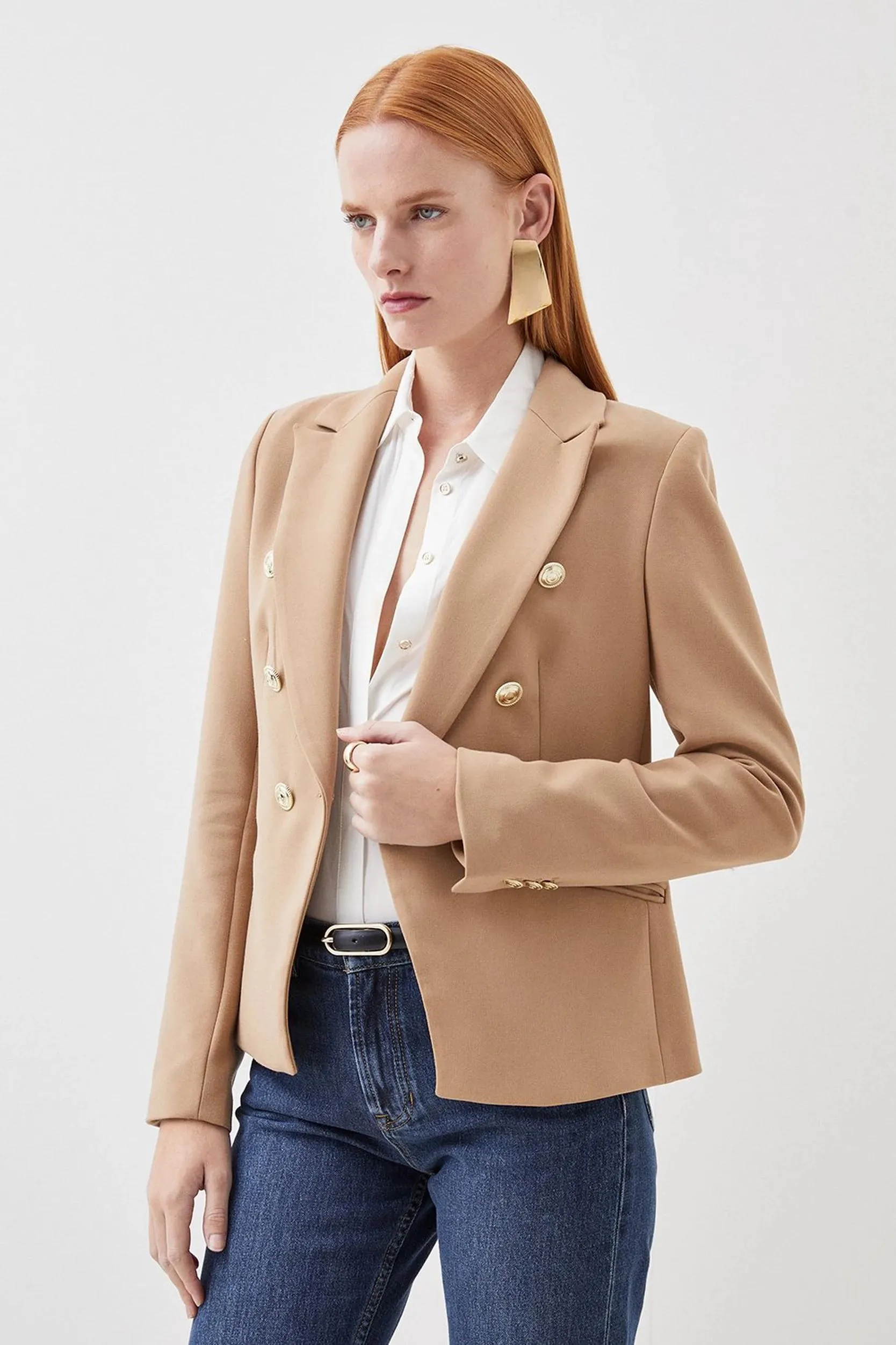 Tailored Button Military Blazer