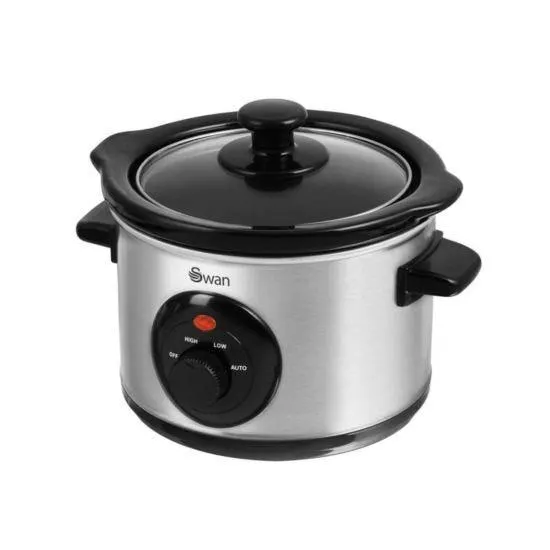 Swan SF17010N Stainless Steel 1.5L Slow Cooker - Silver