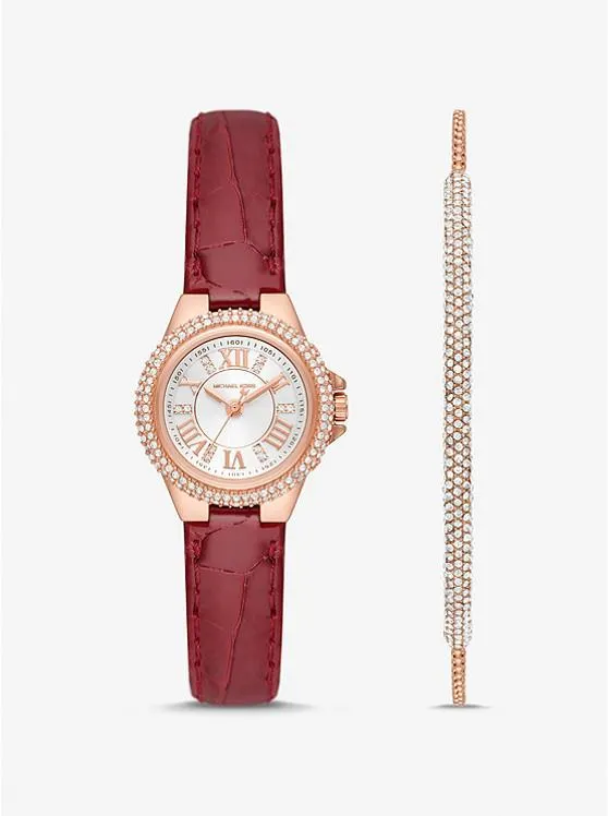 Mini Camille Pavé Rose Gold-Tone Watch and Bracelet Gift Set