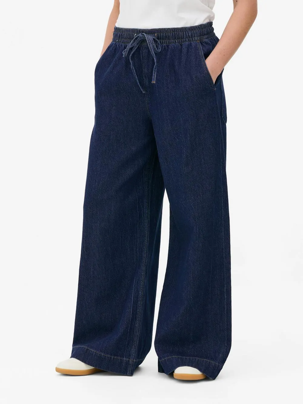 The Edit Drawstring Wide Leg Jeans