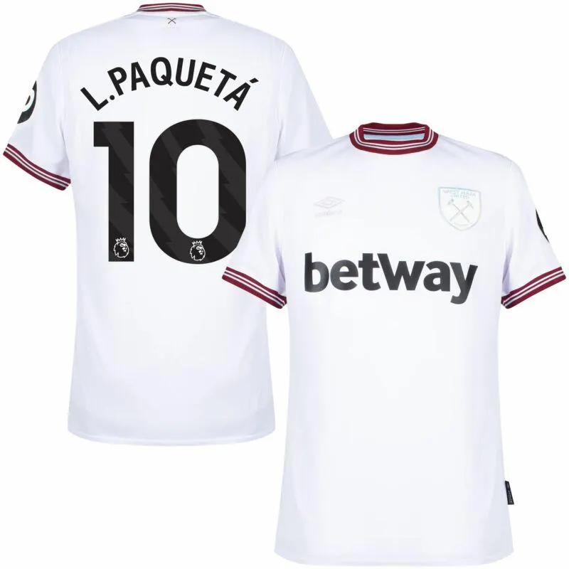 Umbro West Ham Away L.Paquetá 10 Shirt 2023-2024 (Premier League)
