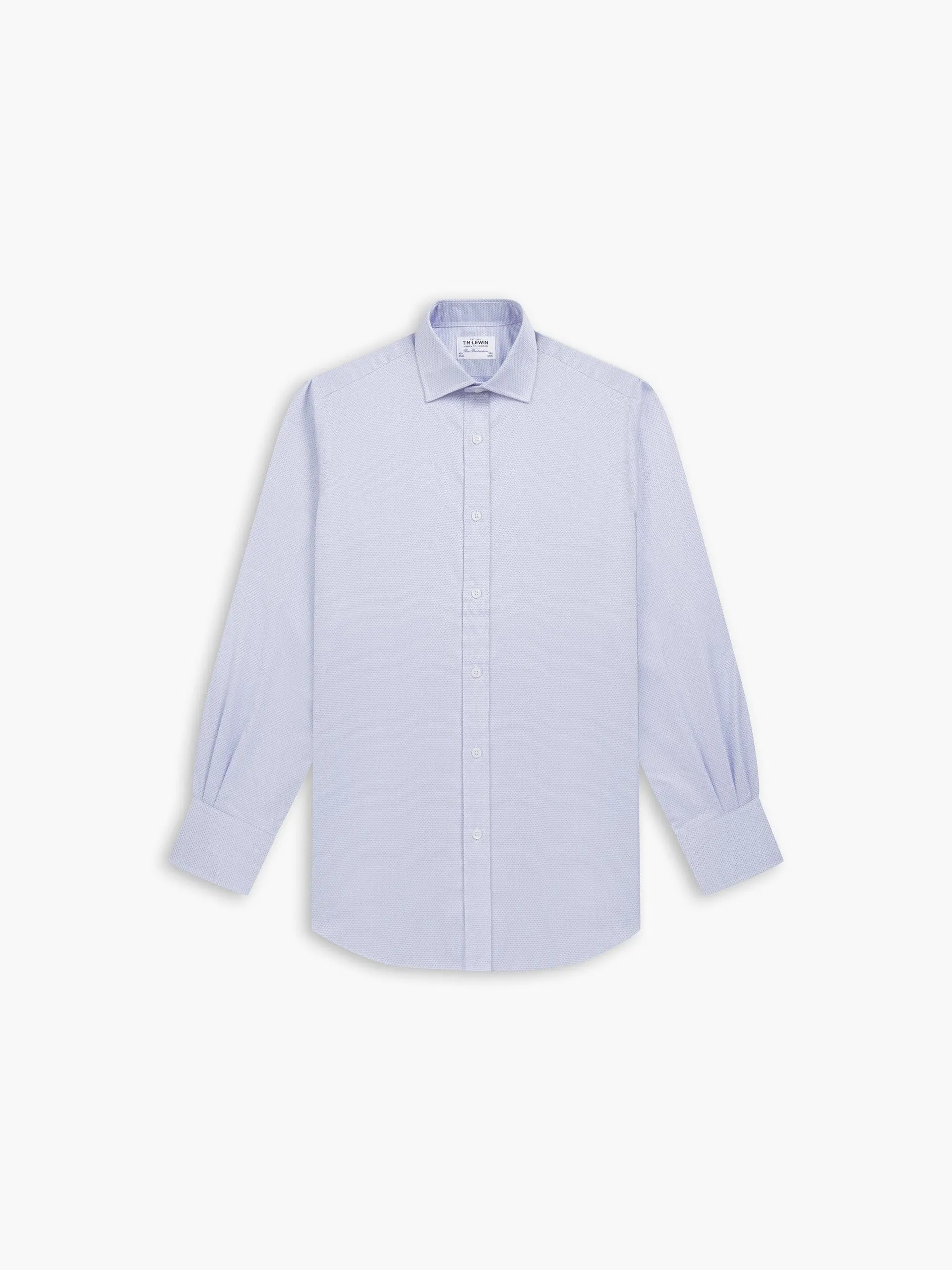 Blue Diamond Geometric Dobby Super Fitted Single Cuff Classic Collar Shirt