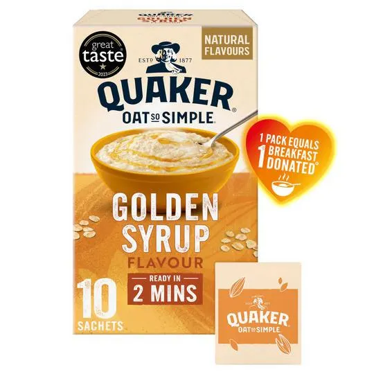 Quaker Oat So Simple Golden Syrup Porridge Sachets 10x36g