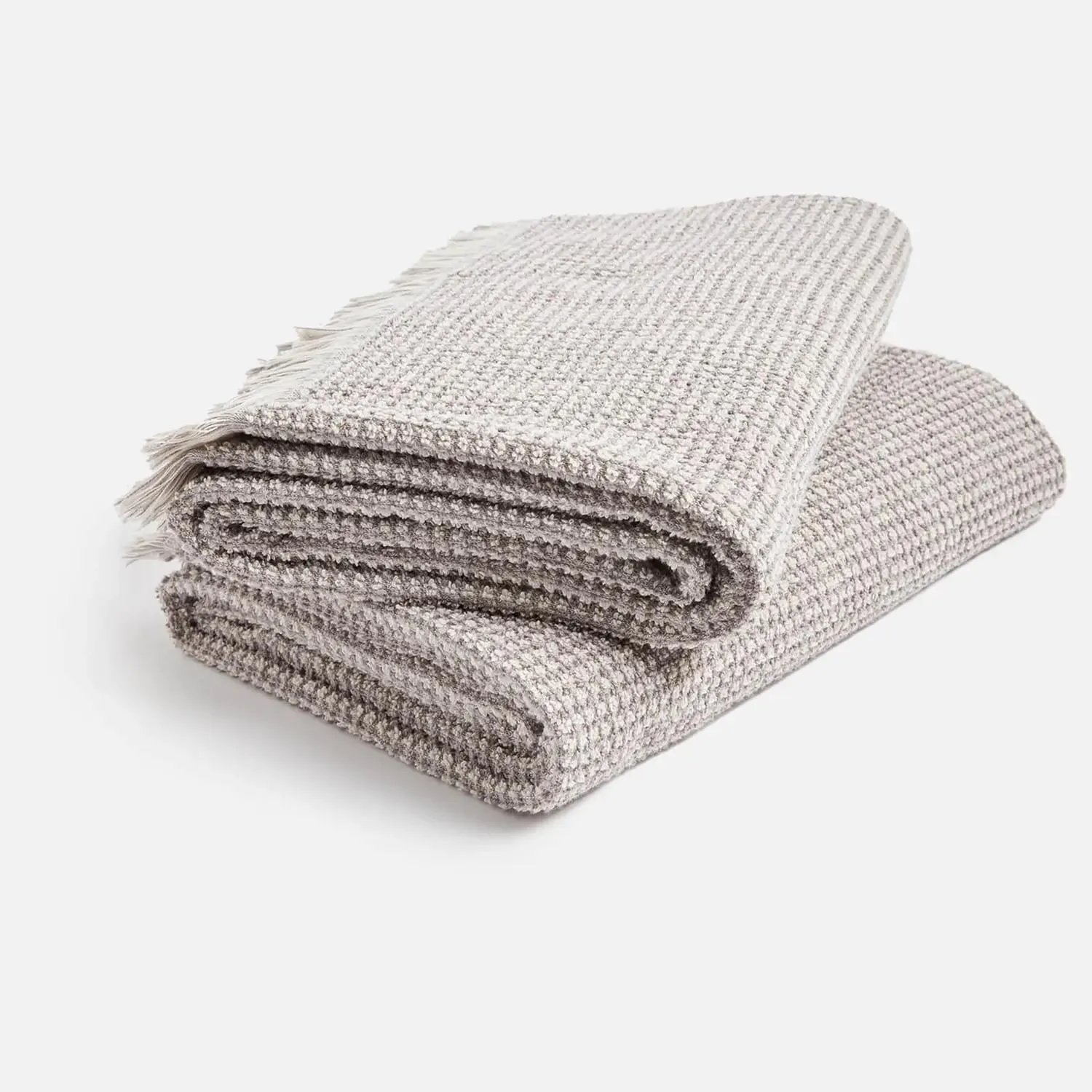 ïn home Recycled and Organic Cotton Bath and Beach Towel - Set of 2 - 70 x 140 - Grey