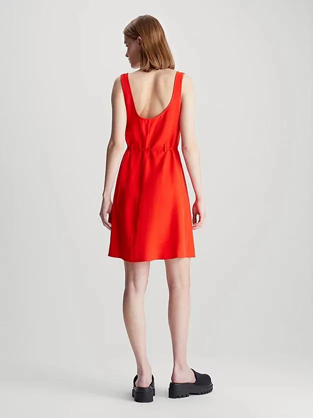 Soft Twill Tie Waist Dress