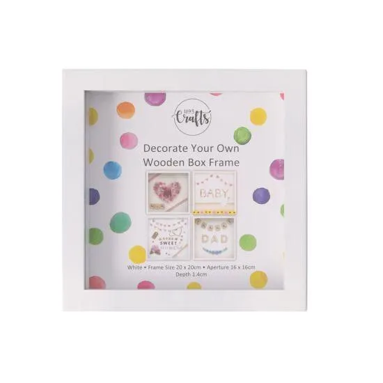 1893 Crafts Wooden Box Frame 20x20cm in White
