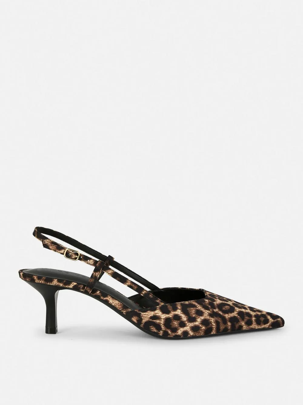 Slingbacks mit Kitten-Heel und Leopardenmuster
