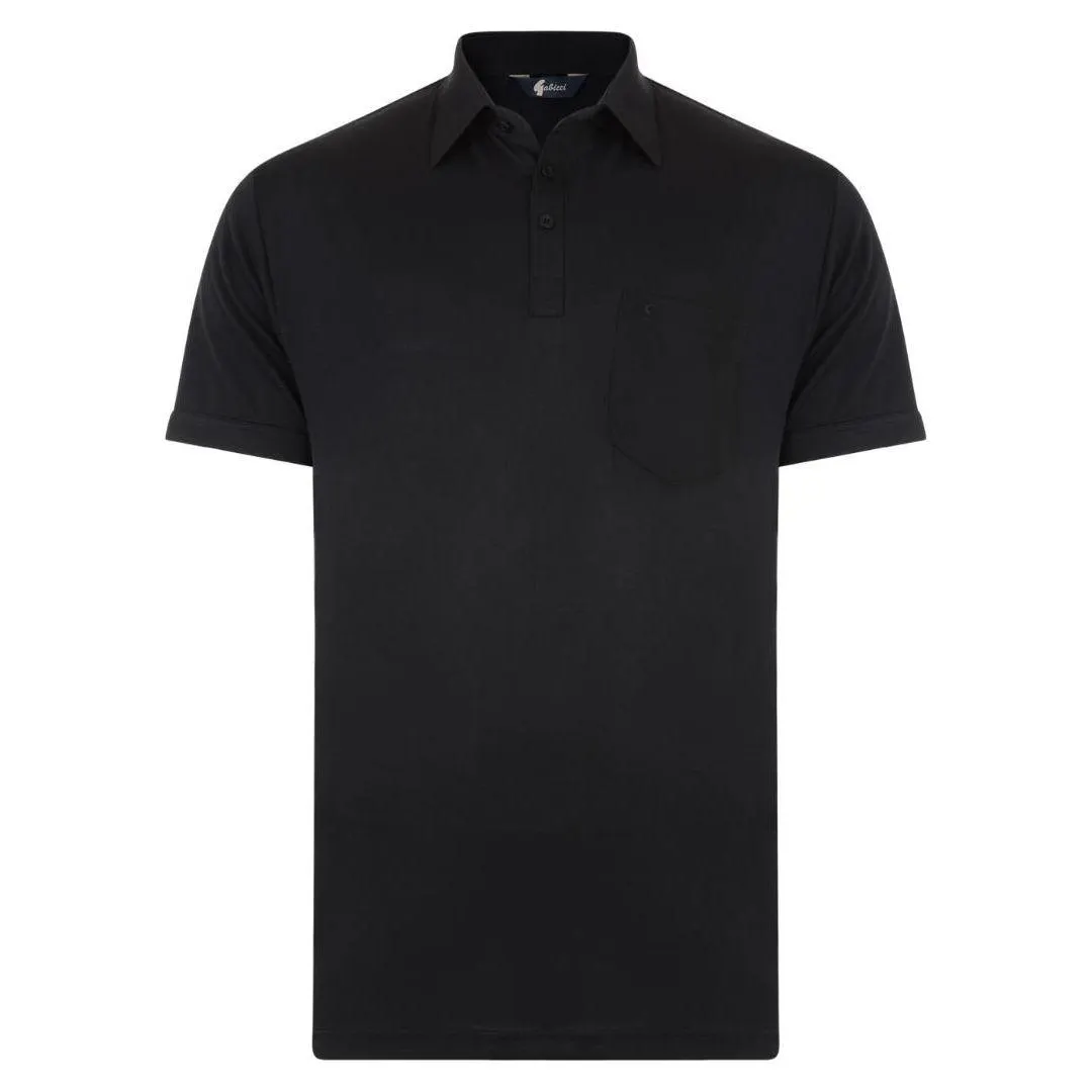 Gabicci Plain Jersey Polo Shirt - Black