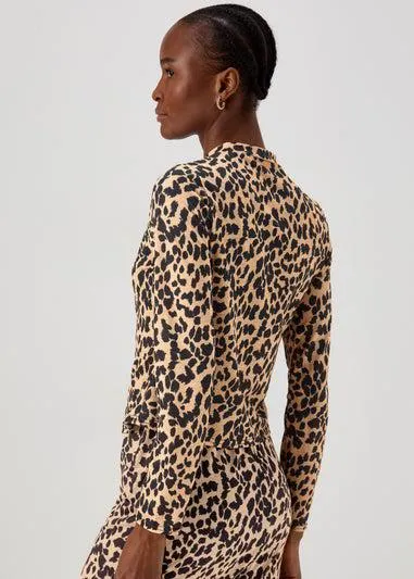 Black & Tan High Neck Co-Ord Top - Size 8