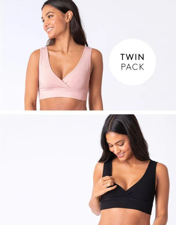 Bamboo Maternity & Nursing Sleep Bras – Twin Pack