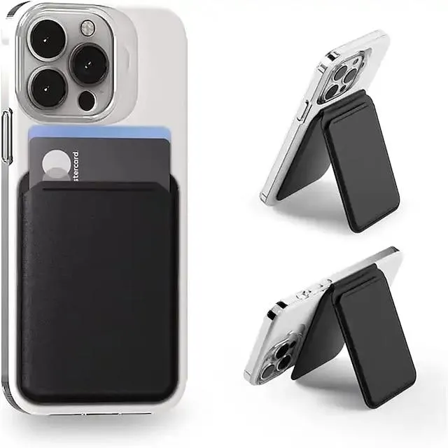 Phone Case For Apple Card Holder Cases iPhone 14 13 12 Pro Max Plus Magnetic Leather Kickstand Solid Colored PU Leather