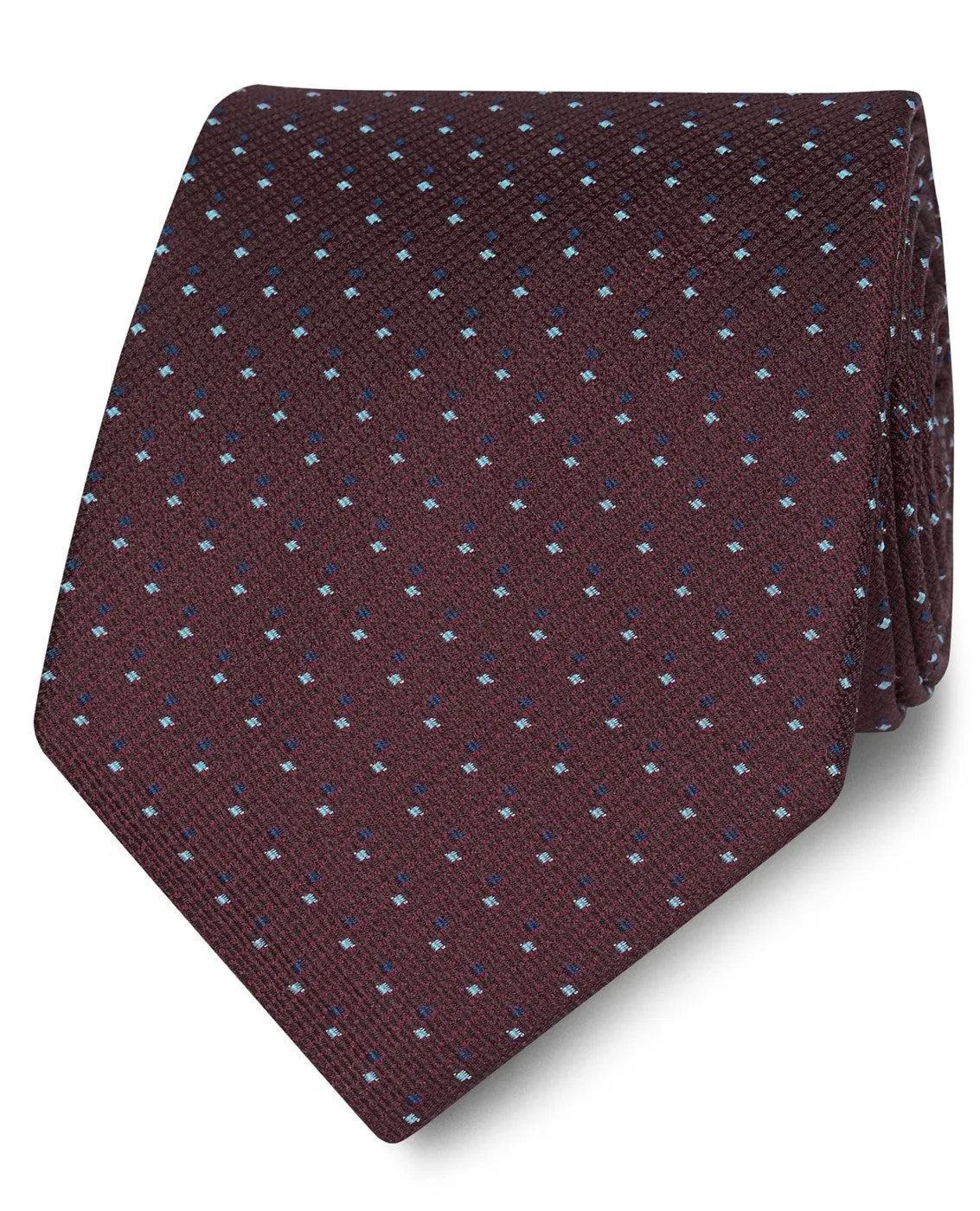 Double Dash Spot Tie Burgundy Blue
