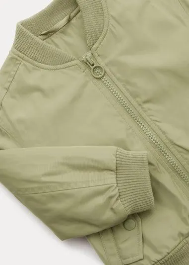 Girls Khaki Bomber Jacket (9mths-6yrs) - Age 9 - 12 Months