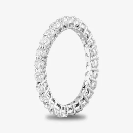Silver Cubic Zirconia Claw Set Full Eternity Ring