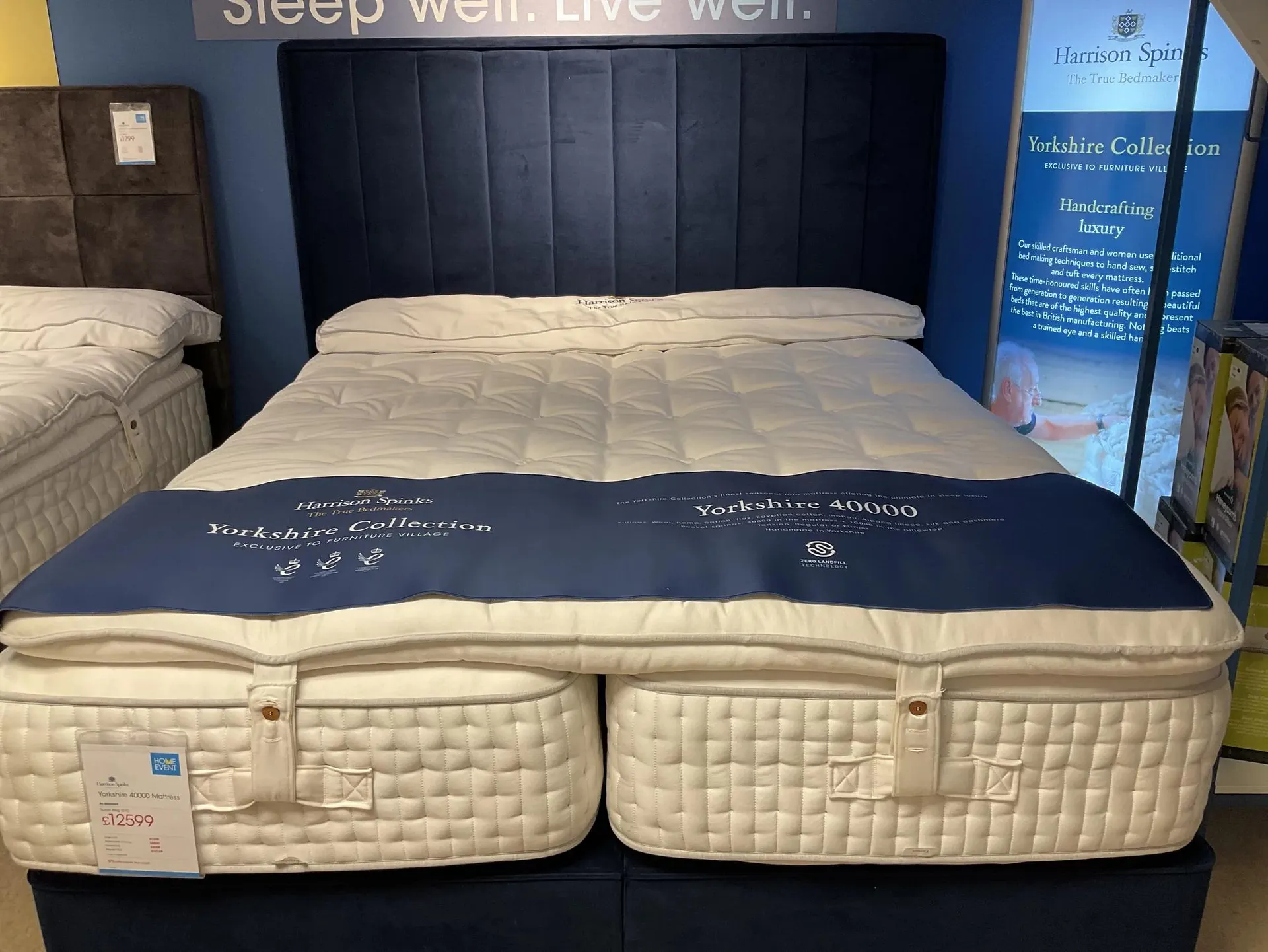 Yorkshire 40000 Divan and Fern floor standing Headboard