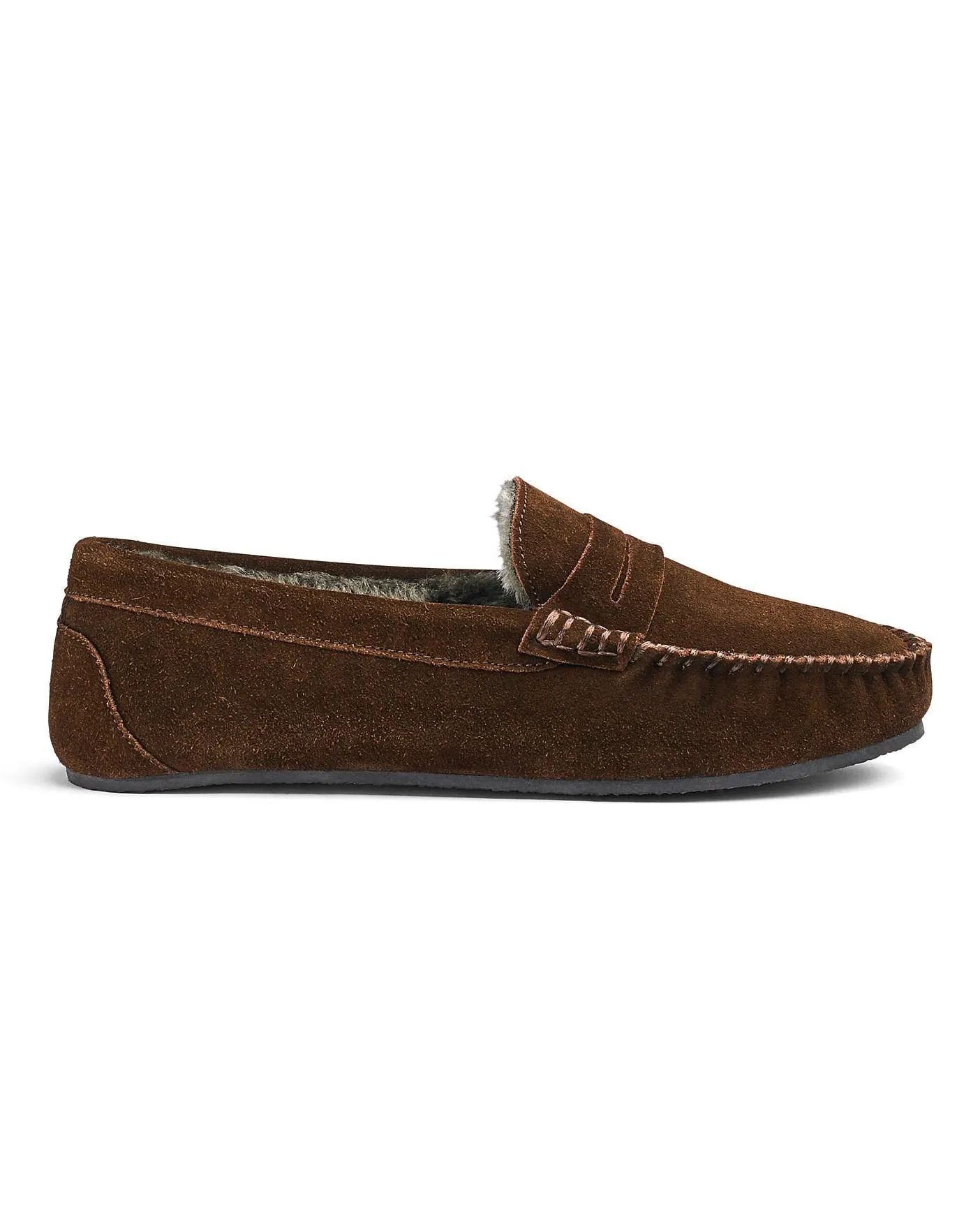 Suede Saddle Loafer Slippers