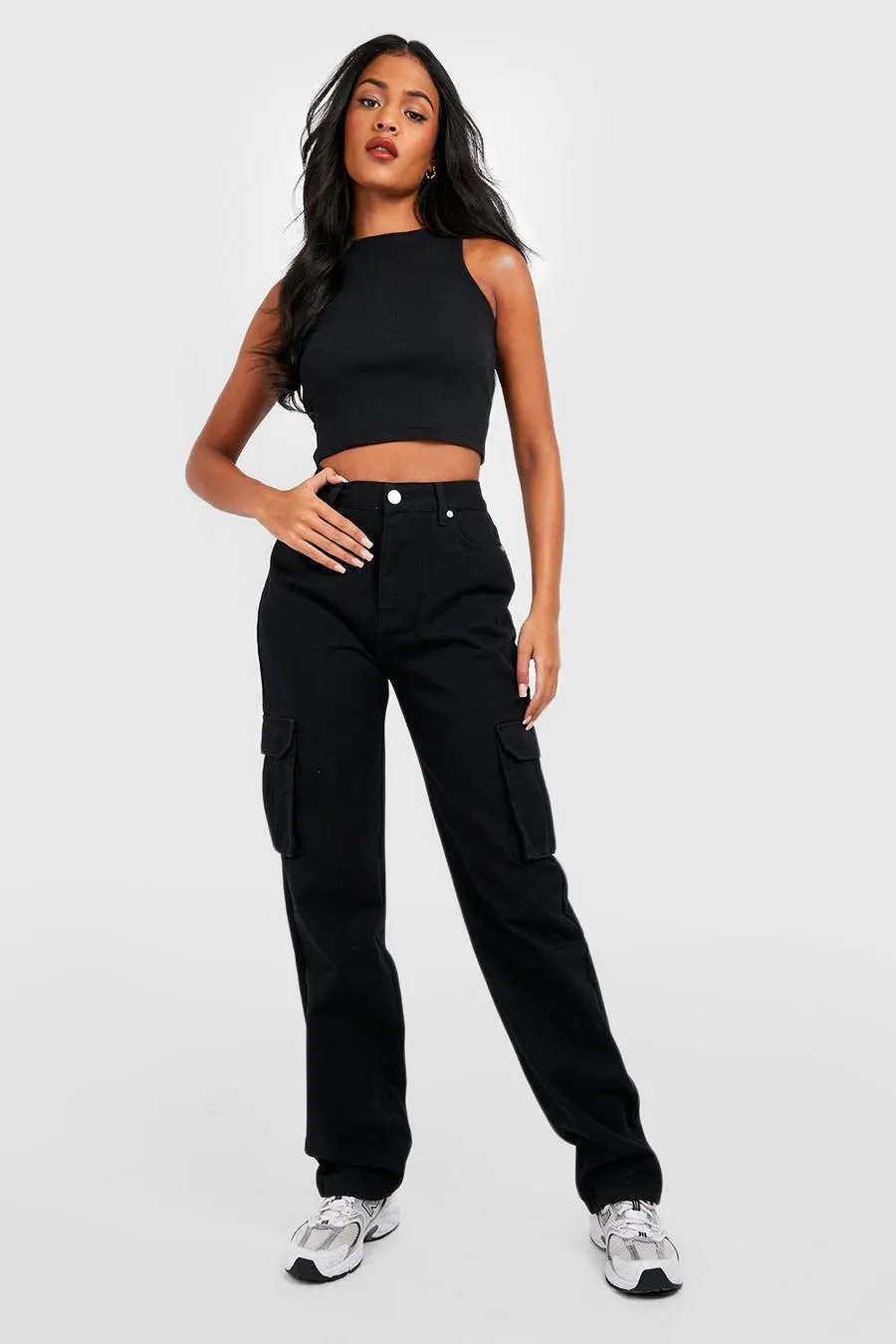 Tall Straight Leg Mid Rise Cargo Jean