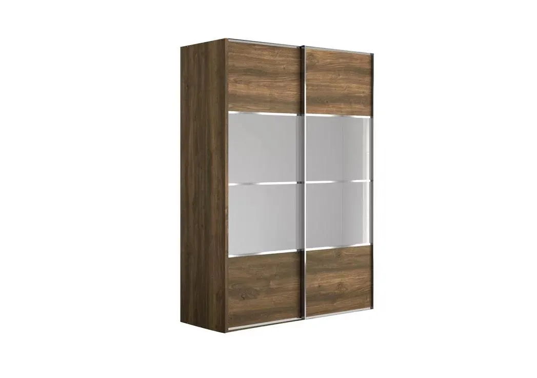 Oakland 150cm Sliding 2 Door Wardrobe with Crystal Mirror