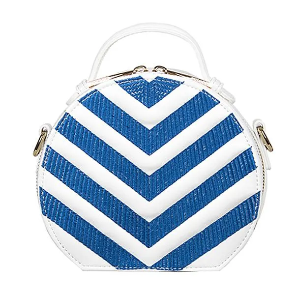 Bulaggi Zigzag Circle Bag in Blue and White