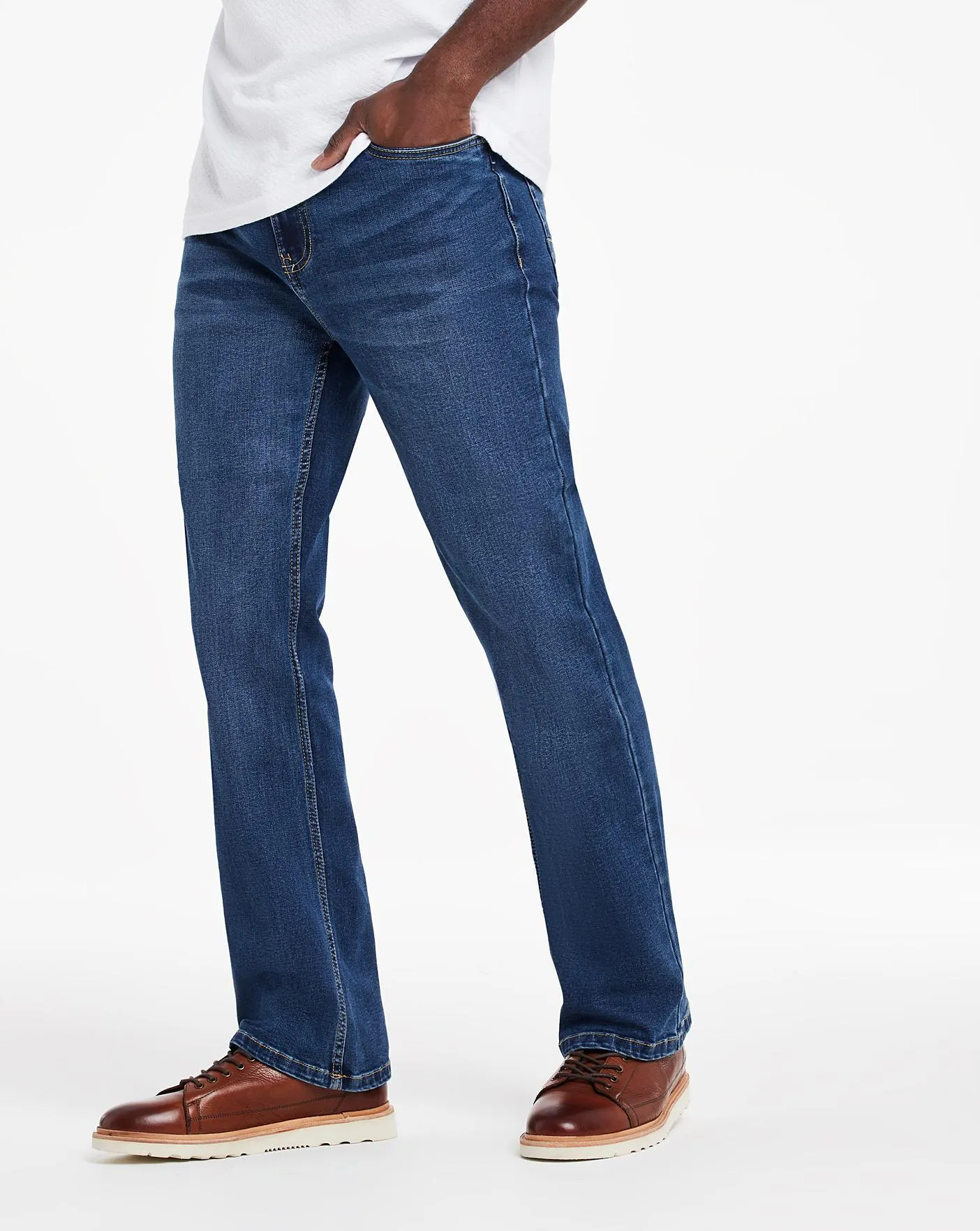 Stonewash Bootcut Fit Stretch Jeans