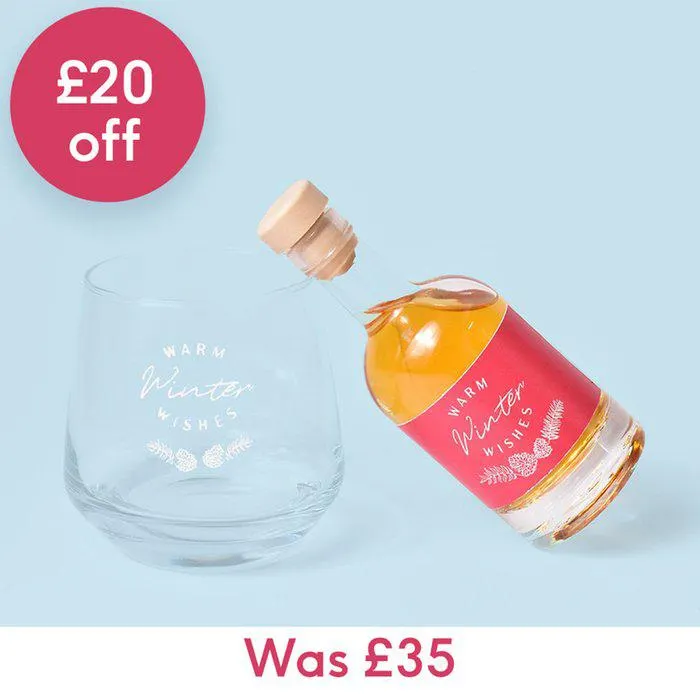 Warm Winter Wishes Honey Whiskey with Glass