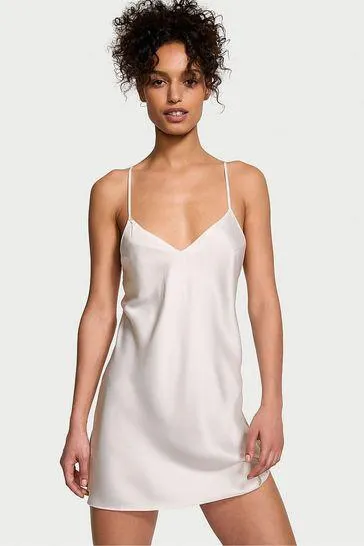 Satin Open Back Slip