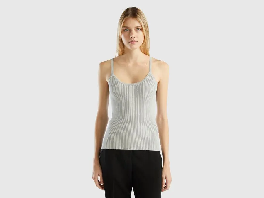 Stretch tank top with lurex