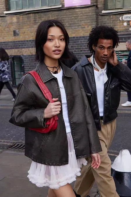 BDG Dex Detroit Brown Faux Leather Workwear Jacket