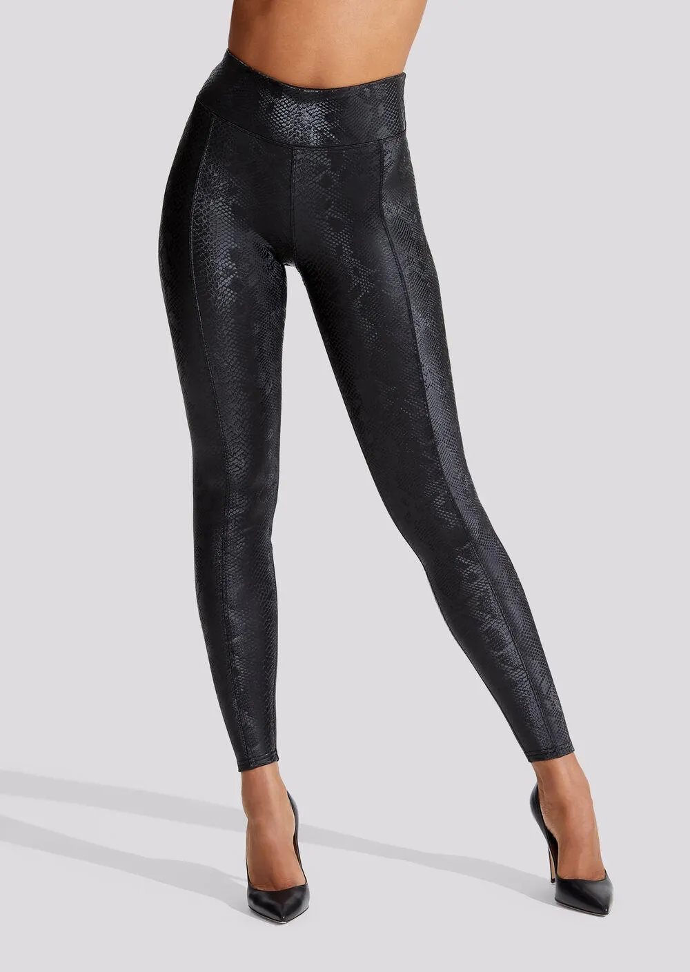 PU Snake Seamed Leggings