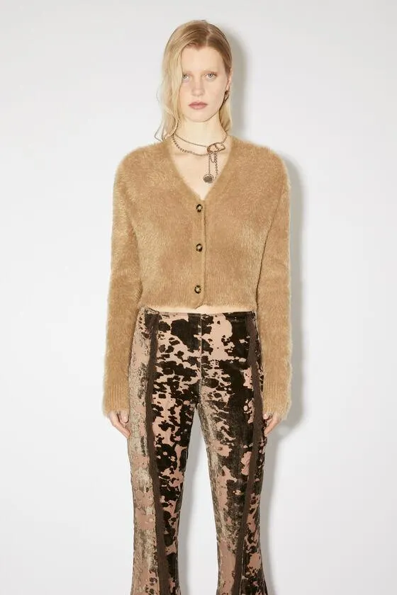 Fluffy knit cardigan