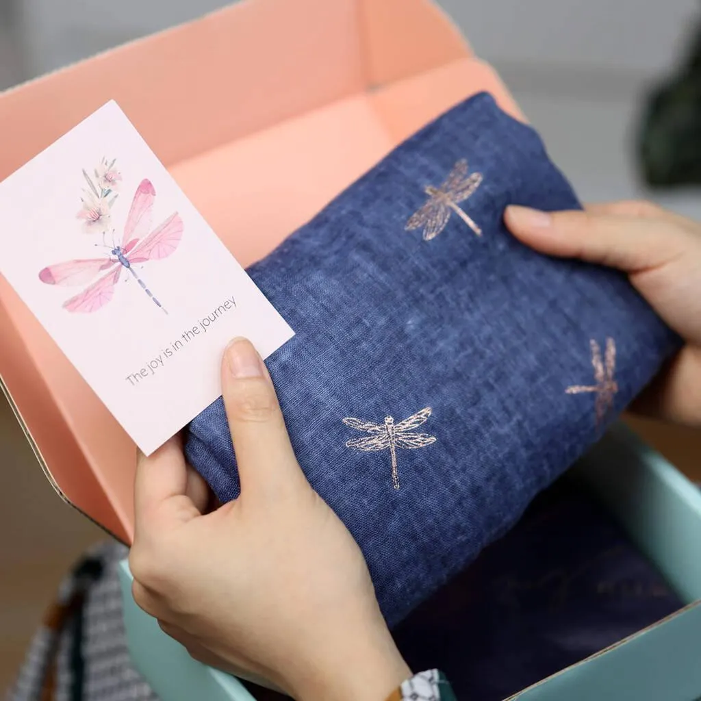 Dragonfly Foil Scarf Letterbox Gift