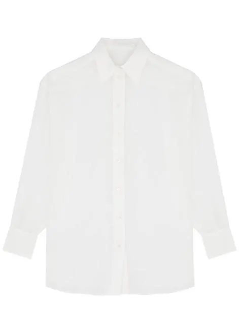 Alight floral-embroidered ramie shirt