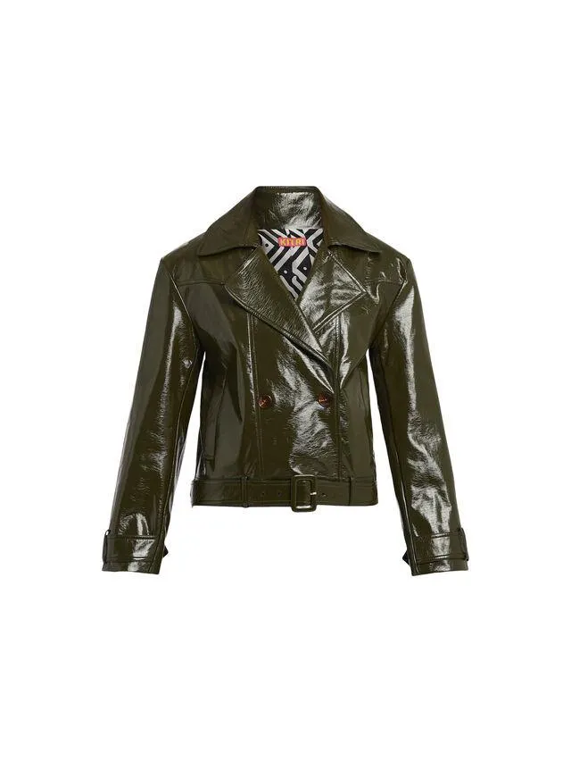 Blake Oversized Vinyl Biker Jacket