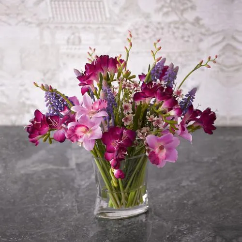 Geisha Freesia and Orchid Arrangement
