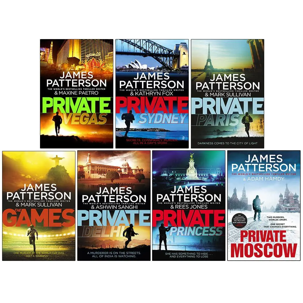 James Patterson Private Series Books 9 - 15 Collection Set (Private Vegas, Private Sydney, Private Paris, Private Delhi, Private Princess & MORE)