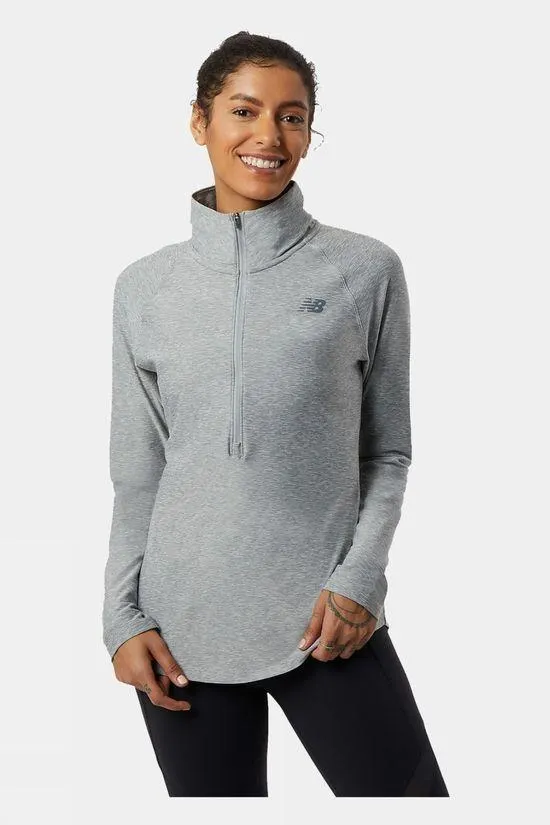 Womens Sport Spacedye 1/2 Zip Long Sleeve Top