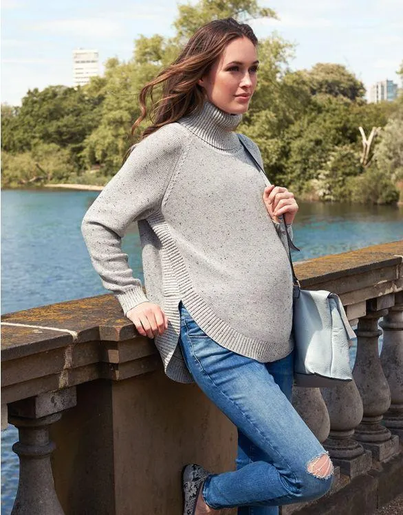 Textured Knit Cape Maternity Jumper