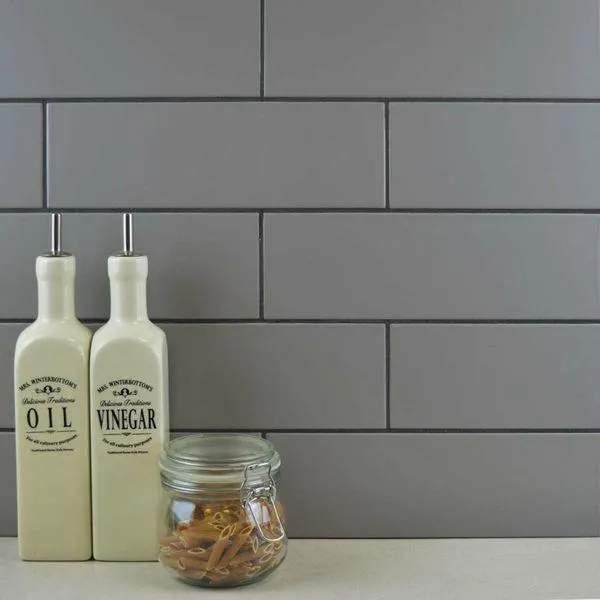 Linear Grey Matt Brick Tiles