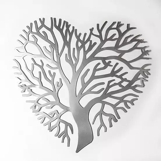 Metal Heart Shaped Tree Of Life Outdoor Wall Art