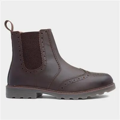 Caleb Mens Brown Leather Ankle Boot