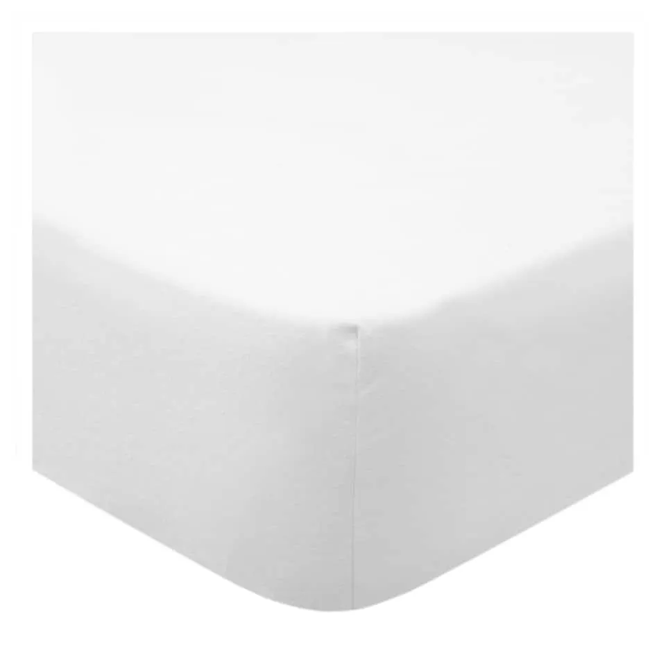 F&F Home Bedding Brushed Fitted Sheet White Kingsize