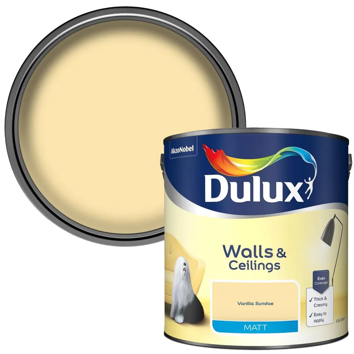 Dulux Matt Paint 2.5L - Vanilla Sundae