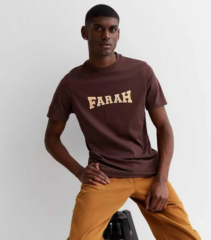 Farah Burgundy Short Sleeve Logo T-Shirt