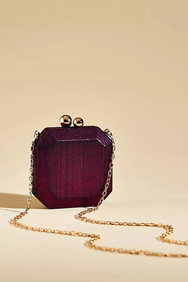 Mini Metallic Hard Case Box Clutch Bag